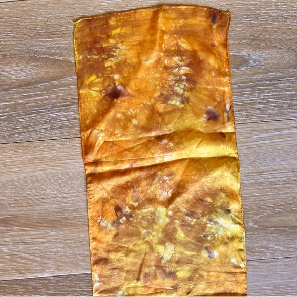 100% Silk Hand-Dyed Shibori-Inspired Long Scarf - Picture 7 of 7